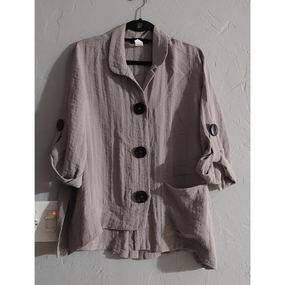 Mooonlight Tops Blouse Women L,Rayon And Nilon, Pocker, 3/4 Sleeve, 20 Inch Of - Picture 4 of 8